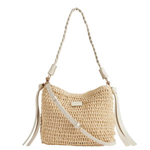 L.K. Bennett Issie Natural Raffia Shoulder Bag